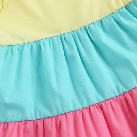 NEW Girl's Pastel Rainbow Dress - Picture 3 of 5